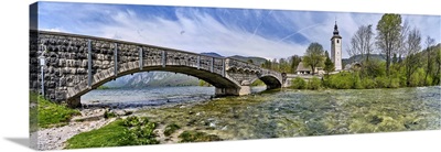 Janezs Bridge And Church Of St. John The Baptist, Lake Bohinj, Slovenia