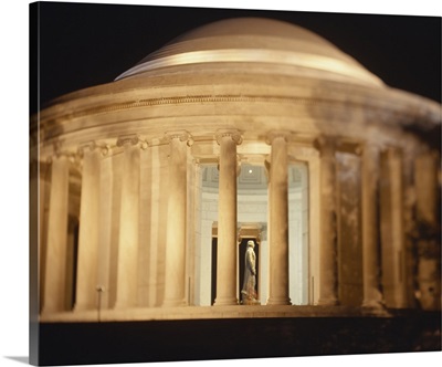 Jefferson Memorial illuminated at night, Washington DC