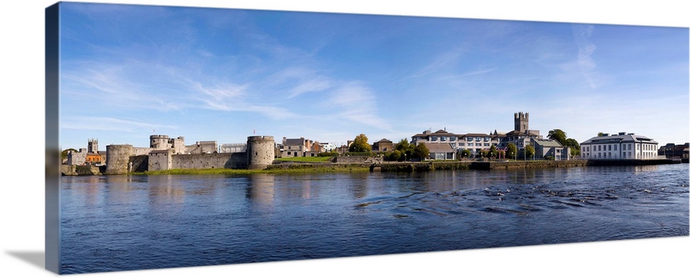 King Johns Castle and Riverside Buildings, River Shannon, Limerick City, Ireland
