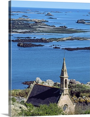 La Trinite Chapel at Ile-De-Brehat archipelago, Cotes-d'Armor, Brittany, France