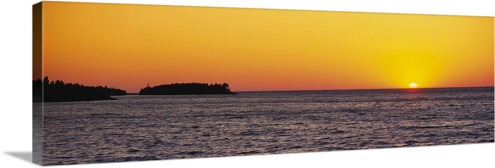 Lake at sunset, Upper Peninsula, Lake Superior, Michigan