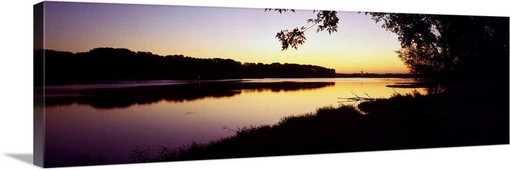 Lake at sunset, Windmill Island, Holland, Michigan, USA