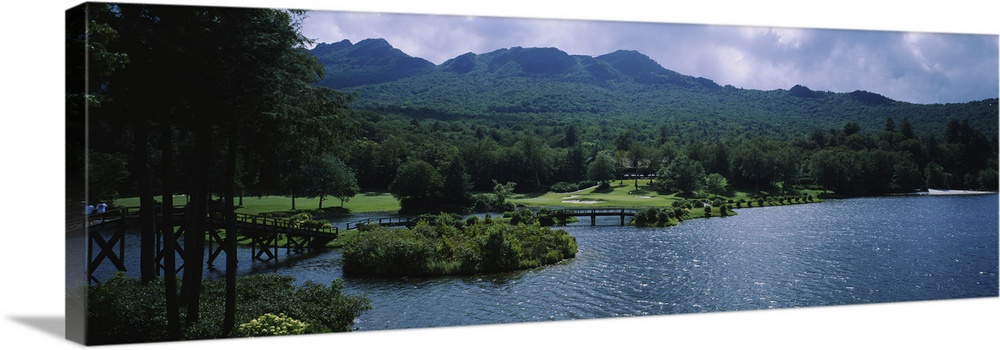 Lake on a golf course, Grandfather Golf and Country Club, Linville, North Carolina