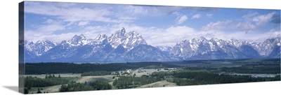 Landscape with mountains in the background, Jackson Hole, Grand Teton National Park, Wyoming
