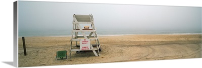 Lifeguard chair on the beach, Montauk, New York State