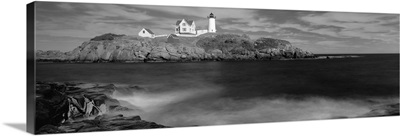 Lighthouse at a coast, Nubble Lighthouse, Cape Neddick, York, York County, Maine