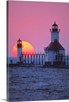 Lighthouse at sunset, St. Joseph, Michigan