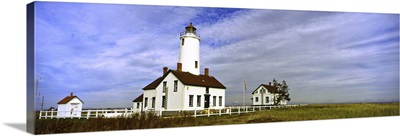 Lighthouse on a landscape, Dungeness Lighthouse, Washington State