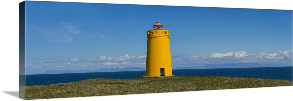 Lighthouse on the coast, Holmbergsviti Lighthouse, Keflavik, Iceland.