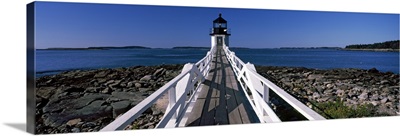 Lighthouse on the coast, Marshall Point Lighthouse, Port Clyde, Maine,