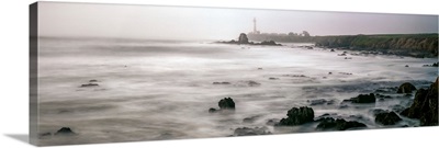 Lighthouse on the coast, Pigeon Point Light Station, Cabrillo Highway, California