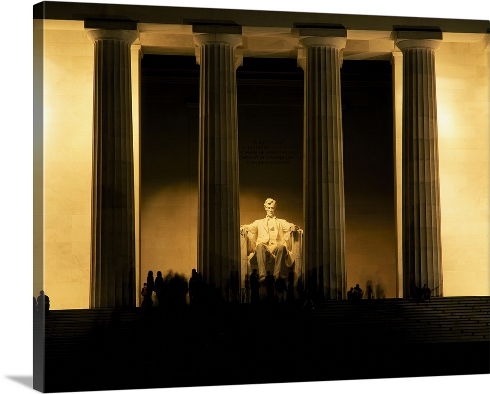 Lincoln Memorial illuminated at night, Washington DC