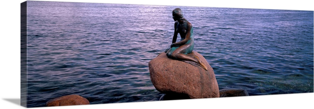 Little Mermaid Statue on Waterfront Copenhagen Denmark