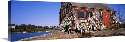 Lobster buoys on a shed, Harpswell Cove, Maine