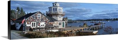 Lobster village in New England, Maine