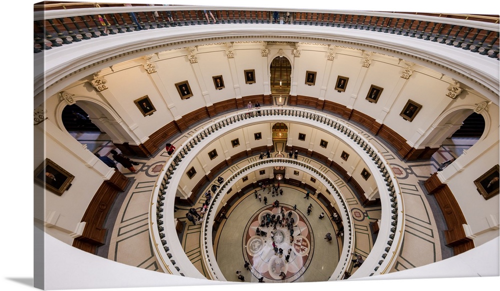 Looking down from the dome of the texas state capitol building, austin, texas.