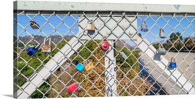 Love Locks On A Fence, Atwater Village, Los Angeles River, California