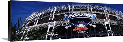 Low angle view of a baseball stadium, Progressive Field, Cleveland, Ohio