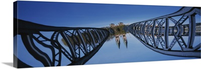 Low Angle View Of A Bridge, Blue Bridge, Freiburg, Germany