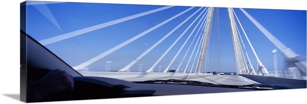 Low angle view of a bridge, Cooper River Bridge, Charleston, South Carolina
