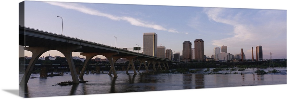 Low angle view of a bridge over a river, Richmond, Virginia