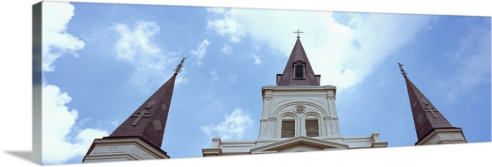 Low angle view of a cathedral, St. Louis Cathedral, Jackson Square, French Quarter, New Orleans, Louisiana,