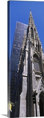 Low angle view of a cathedral, St. Patrick's Cathedral, Manhattan, New York City, New York State