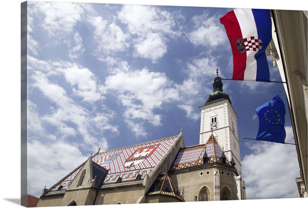 Low angle view of a church, St. Mark's Church, Zagreb, Croatia