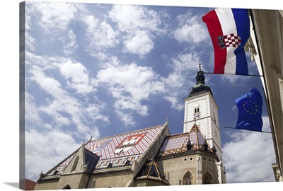 Low angle view of a church, St. Mark's Church, Zagreb, Croatia