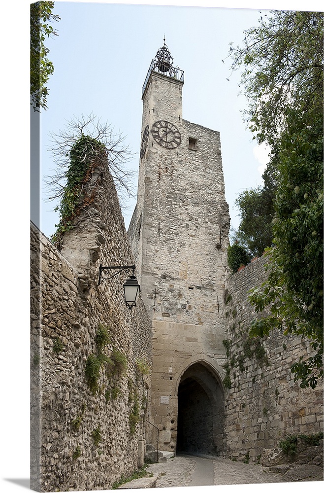 Low angle view of a clock tower, Vaison La Romaine, Vaucluse