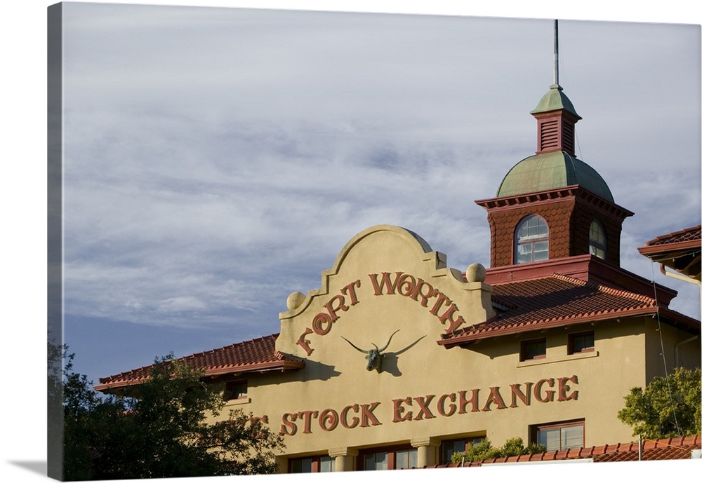 Low angle view of a commercial building, Fort Worth Livestock Exchange, Fort Worth Stockyards, Fort Worth, Texas