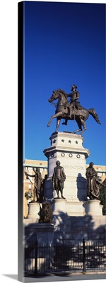 Low angle view of a equestrian statue, Richmond, Virginia