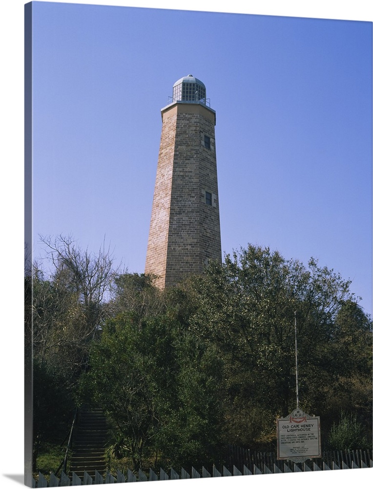 Low angle view of a lighthouse, Cape Henry Lighthouse, Cape Henry, Virginia