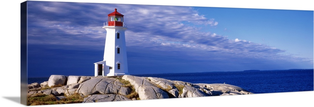 Low Angle View Of A Lighthouse, Peggy's Cove, Nova Scotia, Canada