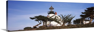 Low angle view of a lighthouse, Point Pinos Lighthouse, Pacific Grove, Monterey County, California,