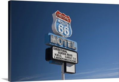 Low angle view of a motel sign, Route 66, Seligman, Yavapai County, Arizona