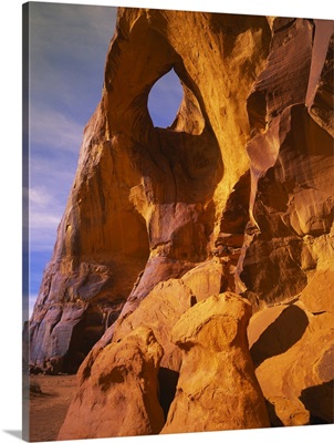 Low angle view of a natural arch, Suns Eye Arch, Monument Valley Tribal Park, Arizona