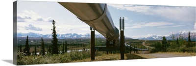 Low angle view of a pipeline, Trans Alaska Pipeline, Alaska