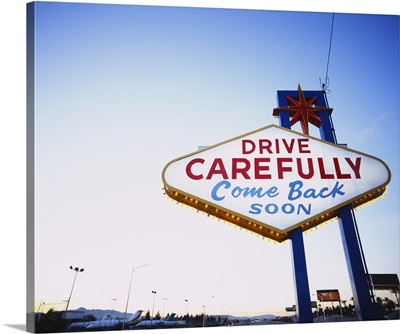 Low angle view of a signboard, Las Vegas, Nevada