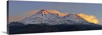 Low angle view of a snow covered mountain, Mt Shasta, Siskiyou County, California
