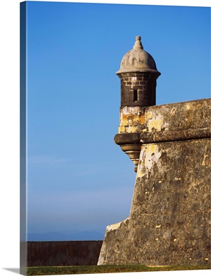 Low angle view of a turret on a castle, Morro Castle, Old San Juan, San Juan, Puerto Rico