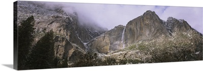 Low angle view of a waterfall, Yosemite Falls, Yosemite National Park, Mariposa County, California