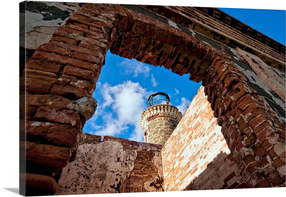 Low angle view of abandoned lighthouse, Culebrita Lighthouse, Culebra island, Puerto Rico