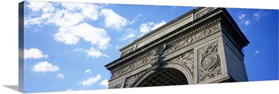 Low angle view of an arch, Washington Square Arch, Washington Square Park, Manhattan, New York City, New York State