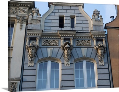 Low angle view of building along the Dlugi Targ, Gdansk, Poland