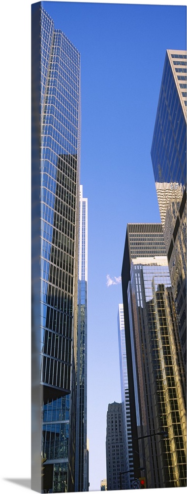 Low angle view of buildings in a city, Toronto, Ontario, Canada
