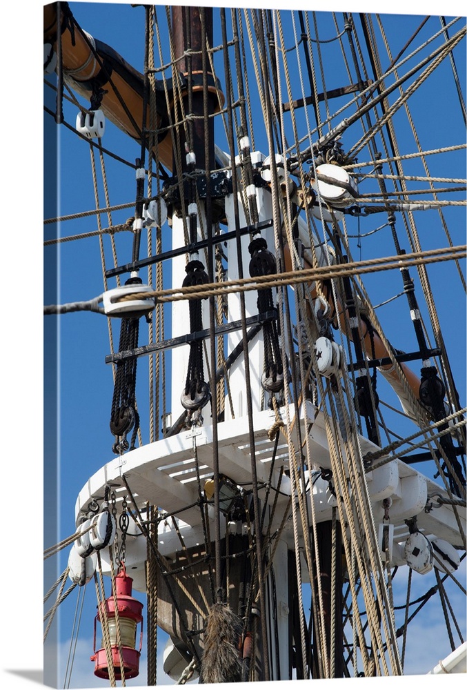 Low angle view of mast of sailboat, Dana Point Harbor, Dana Point, Orange County, California, USA
