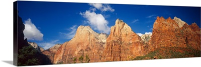 Low angle view of mountains, Zion National Park, Utah