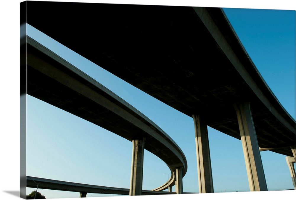 Low angle view of overpasses, Interstate 105, Los Angeles, California