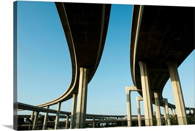 Low angle view of overpasses, Interstate 105, Los Angeles, California II